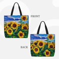 thumbnail image 4 of Sigee Landscape With Sunflowers Print Large Capacity Zippered Tote Bag - Durable, Stylish and Versatile for Everyday Use, 4 of 9