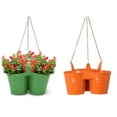 thumbnail image 1 of 8117E AG-TA S-2 Enameled Galvanized Triple Hanging Planter - Set of 2, 1 of 1