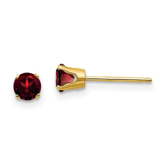 Auriga Fine Jewelry 14K Yellow Gold 4mm January/Garnet Stud Earrings for Women