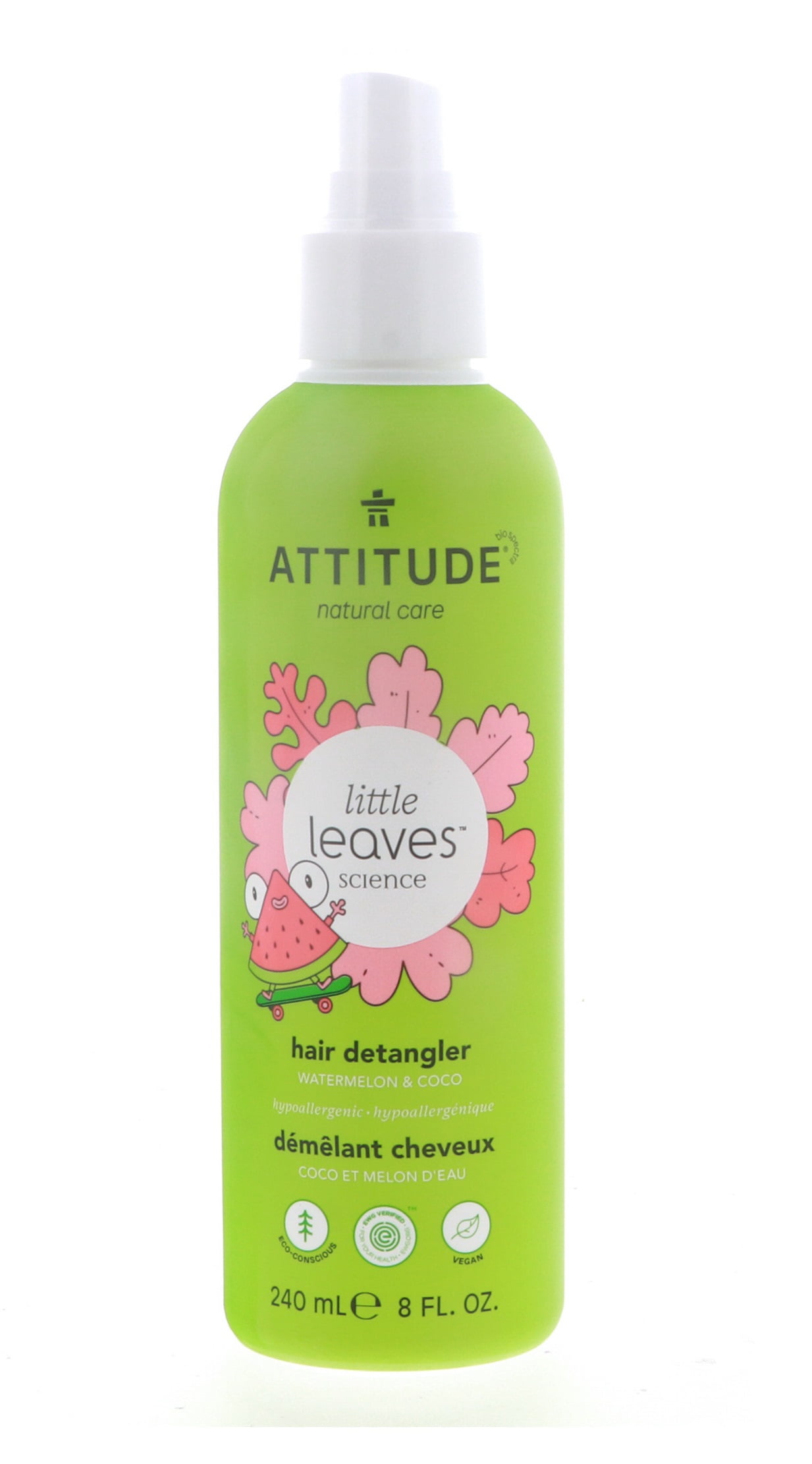 Attitude Hair Detangler, Watermelon & Coco, 8 oz