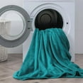 thumbnail image 6 of Flannel Sheets Twin Size Teal - Super Soft Fleece Sheets Set Fluffy Extra Plush, 3 Piece(Include Fitted Sheet, Flat Sheet, 1 Pillowcase), 6 of 7