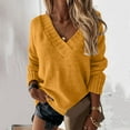 thumbnail image 2 of Oversized Cozy Sweaters for Women Lightweight Casual Relaxed Fit V Neck Basic Solid Color Long Sleeve Stretch Pullover Tops Comfy Soft Fall Clothes, 2 of 5