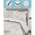 thumbnail image 4 of Beige Black Botanical Twin Size Down Alternative Comforter, Lightweight Comforter Quilt Bedding Set with Pillow Shams Watercolor Floral Vintage All Seasons Bed Comforter Duvet Insert 68"x86", 4 of 7
