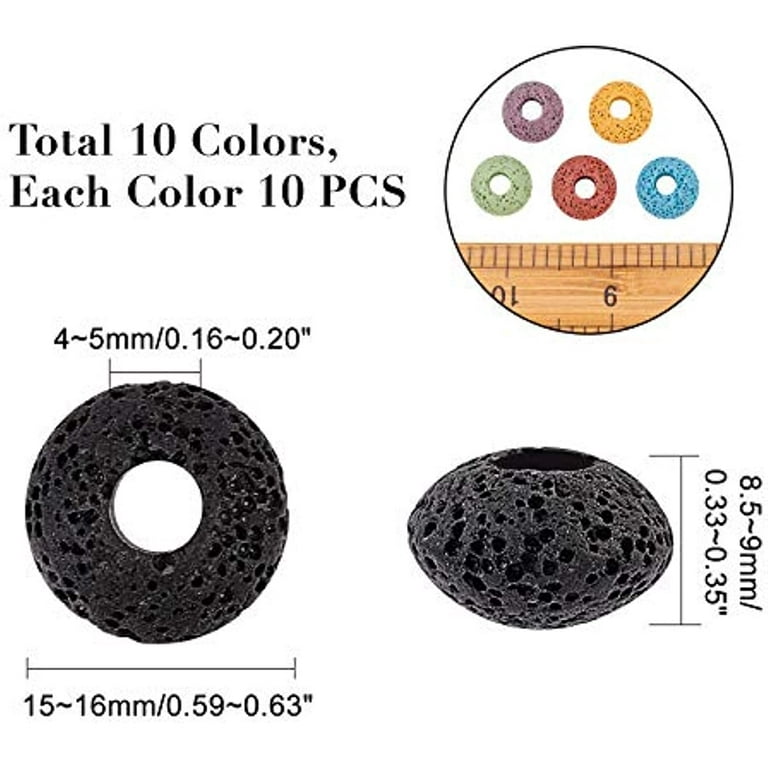 Bracelet Making Kit Beads Bulk - 600Pcs Color Volcanic Gemstone