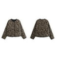 thumbnail image 2 of Women's Oversized Print Quilted Puffer Jacket Casual Padded Coat Leopard Print S, 2 of 8
