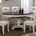 thumbnail image 4 of Sunset Trading Andrews Round/Oval Extendable Dining Table in White/Brown Wood, 4 of 5