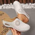 thumbnail image 4 of Womens Orthopedic Sandals Hollow out Mules Closed Round Toe Slip on Summer Slides Comfortable Platform Low Wedge Walking Shoes Beige Size 7.5, 4 of 6