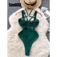 thumbnail image 1 of Women's Hollow Combination Bodysuit Slim Fit Erotic Mesh Lace Jumpsuit Bodysuit Sexy Fashion Pajamas, 1 of 4