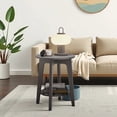 thumbnail image 6 of LEDREM Compact Two-Tier Round Accent Table, Tapered-Leg Side Table with Curved Accents, Holds 198lb, Quick Assembly, Space-Saving Small Sofa Table, 6 of 8
