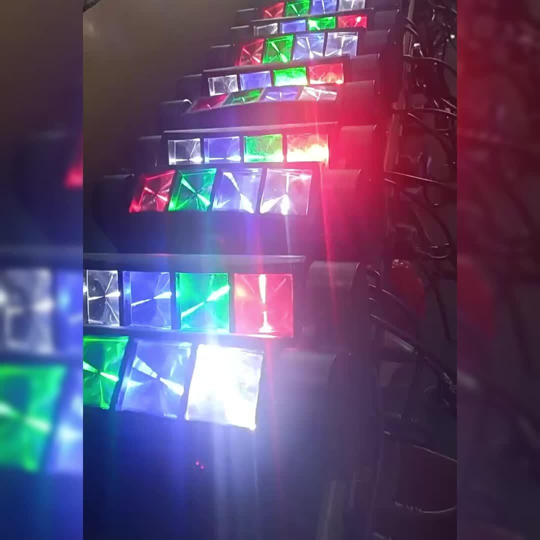 1Pc DJ Disco Stage Light 8LED RGB Sound Activated Flash Strobe Projector Spider Beam Moving Head Stage Lighting For Christmas Halloween Karaoke KTV Bar Wedding Birthday Party Decor