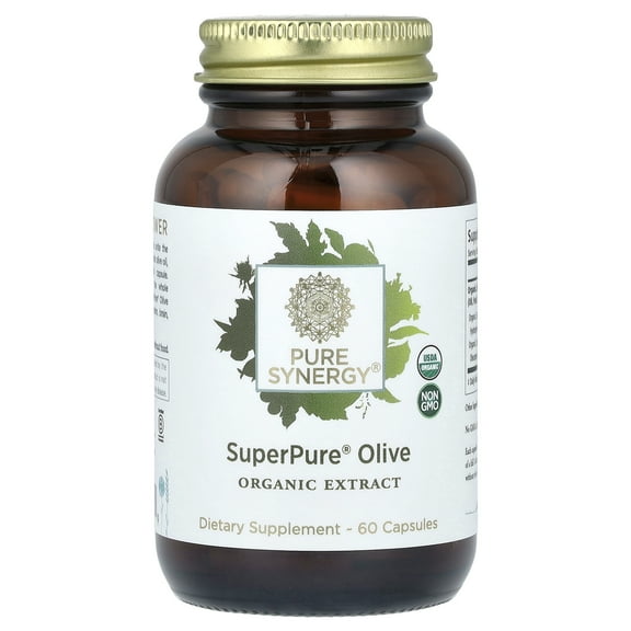 Pure Synergy SuperPure Olive Organic Extract, 60 Capsules