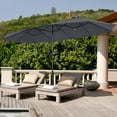 thumbnail image 1 of Costway 15FT Double-Sided Twin Patio Umbrella Sun Shade Outdoor Crank Market Base Grey, 1 of 9