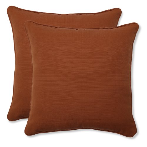 Pillow Perfect Outdoor/ Indoor Cinnabar Burnt Orange 18.5