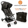 thumbnail image 3 of Jovial Portable Folding Compact Baby Stroller w/ Travel Bag, Black (2 Pack), 3 of 8