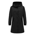 thumbnail image 3 of Womens Jackets Long Hooded Coat Plus Size Windbreaker Elegant Ladies Comfortable Loose Trench Coats Womens Rain Coats Ski Jackets Women Cheer Jackets for Women Rain Jacket Fitted Wind Women Hooded, 3 of 5