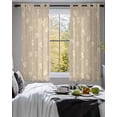 thumbnail image 3 of Beige Floral Sheer Curtains 45 Inch Length 2 Panels Set for Living Room/Bedroom, Vintage Spring Botanical Flowers Kitchen Curtains Grommet Semi-Sheer Curtains Drapes Voile Window Treatments 42"x45"x2, 3 of 7