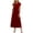 Red, variant on Qiopertar Women's Summer Casual Dress Loose Flowing Strappy Lapel Long Dress with Side Pockets Solid Color Sleeveless Maxi Dress, Hot Pink M