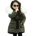 thumbnail image 2 of LFEOOST Cute Winter Warm Jacket Toddler Kids Thick Girls Hooded Windproof Outwear Coat Girls Kids Winter Jacket Army Green 140, 2 of 9