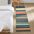 thumbnail image 3 of Yayeee Runner Rug for Bedroom 2'x6' Machine Washable Hallway Non Slip Mat, Navy Blue Stripes, 3 of 8