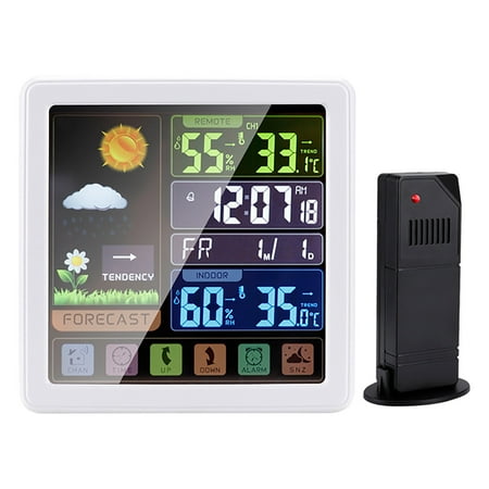

Tagold Christmas Savings Clearance! 6.1 Inch Color Display Thermometer Hygrometer With Sensor 24-hour Clock