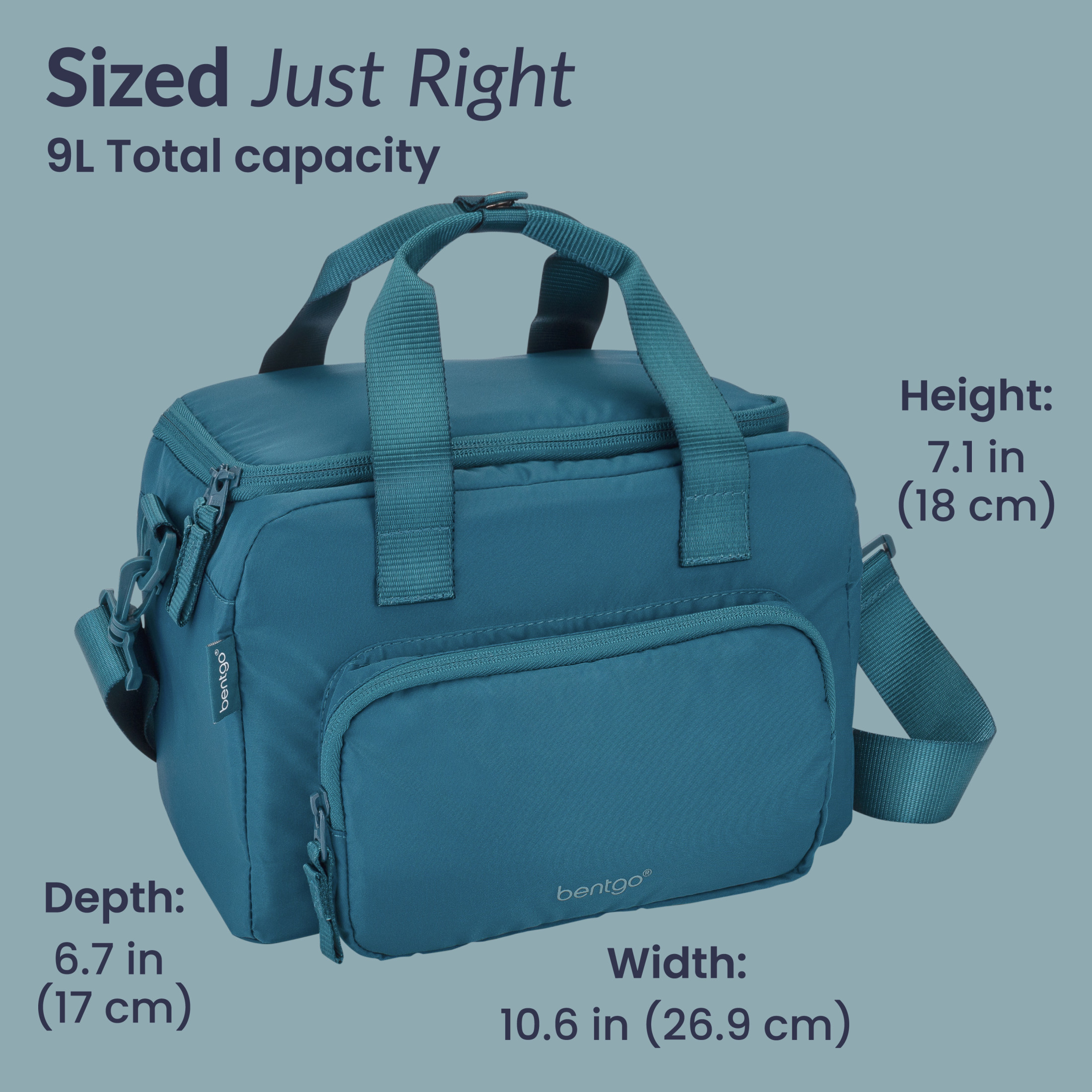 Bentgo Insulated Lunch Bag – Extra-Large Capacity Adult Lunch Bag with Shoulder Strap and External Storage Compartment, Durable, Lightweight, Ideal for Work, School, & Meals On the Go (Deep Teal)