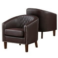 thumbnail image 6 of TrumanPick Barrel Chair Leather Accent  Chair Club Armchairs Comfy chairs for Living Room, Bedroom, Brown, 6 of 7