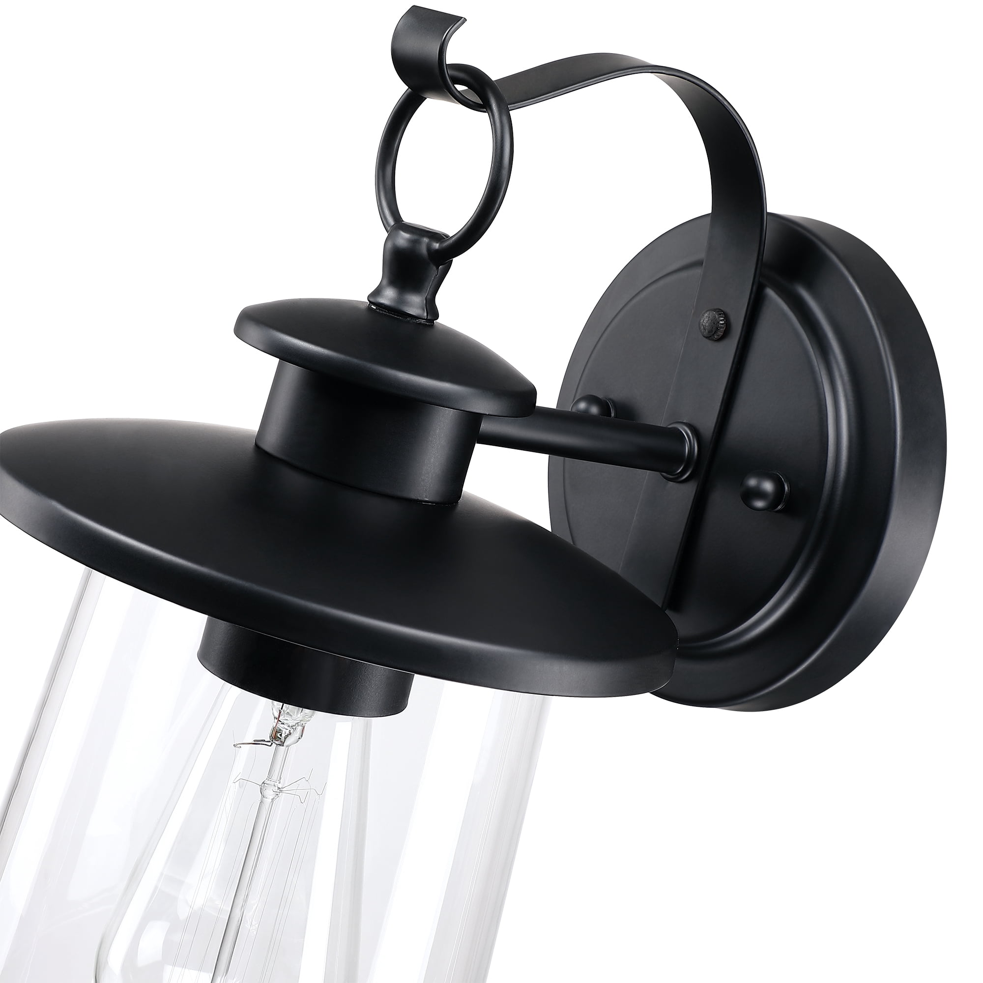 12 Inch Outdoor Light Fixture, Matte Black Exterior Wall Sconce for Porch Front Door