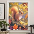 thumbnail image 4 of Fall Forest Squirrel Semi Sheer Curtains Drapes for Living Room, Bedroom, French Doors Window 84 Inches Long, Orange Maple Leaf Autumn Mushroom Rod Pocket Chiffon Curtain Drapery Voile Drape Panel, 4 of 6