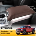 thumbnail image 2 of Ofertas únicas 1Pcs Marrón para Ford F150 2009-2014 Cubierta de cuero de reposabrazos de tapa de consola central de microfibra marrón, 2 of 7
