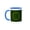 Blue/White, variant on 3drose, Green Eden Mandala, 11oz Two-tone Black Mug