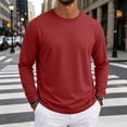 thumbnail image 6 of Nestiefly Men's Long Sleeve T-Shirts Lightweight Soft Crew Neck Gym Tees for Running Lounging Basic Tee Shirts Red L, 6 of 9