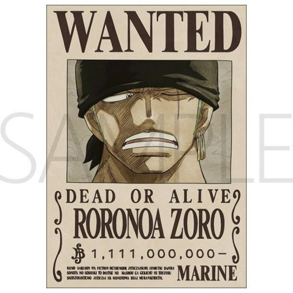 [One Piece] Roronoa Zoro 1.1B Official Japan Mugiwara Wanted Poster 42x30cm