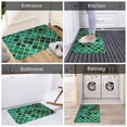 thumbnail image 5 of Rateoe Green Mosaic Glass Pattern Flannel Door Mat Indoor Outdoor Entrance, Waterproof All-Weather Doormat,Fade Resistant, Low Profile Entryway Mat 16x24in, 5 of 7