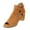 Brown, variant on Womens Peep Toe Wedge Shoes Block Heeled Buckle Strap Shoes Dressy Summer Casual Sandals