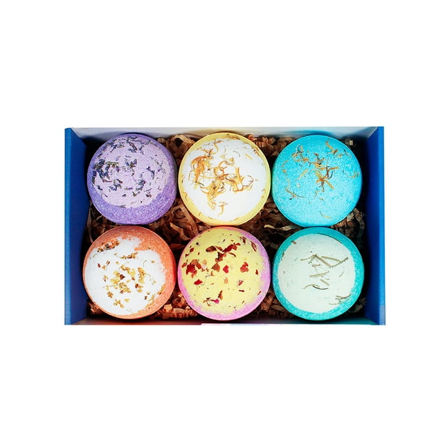 TiooDre 6 Pcs Bath Salt Bath Bomb Natural Bubble Bath Salt Bomb Set Bath Essential Oil Explosive Bomb