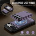 thumbnail image 3 of JEEHOOD Case For Google Pixel 9 / Pixel 9 Pro, RFID Blocking, PU Leather,Compatible With MagSafe Detachable 2 In 1 Wallet With Built-in Push Card Holder,Kickstand Magnetic Protective Cover,Purple, 3 of 8