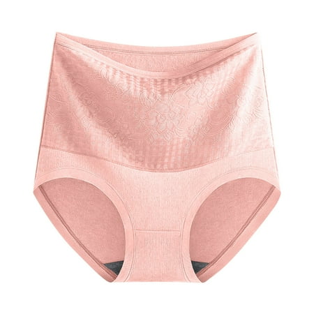

Entyinea Underwear for Women Tummy Control Underwear Soft Stretchy High Rise Thong Panties Pink M