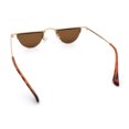 thumbnail image 6 of Funky Cropped Half Circle Flat Top Half Metal Rim Hippie Sunglasses Gold - Brown, 6 of 7