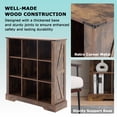 thumbnail image 5 of 9-Cube LED Bookshelf - Mid-Century Modern Wood Storage Shelf for Bedroom, Living Room & Office, Brown, 5 of 7