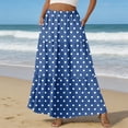 thumbnail image 2 of LWavelet Women's Polka Dot Tiered Maxi Skirt, Elastic Waist with Pockets, Cute Summer & Picnic Long Skirt Royal Blue M, 2 of 6