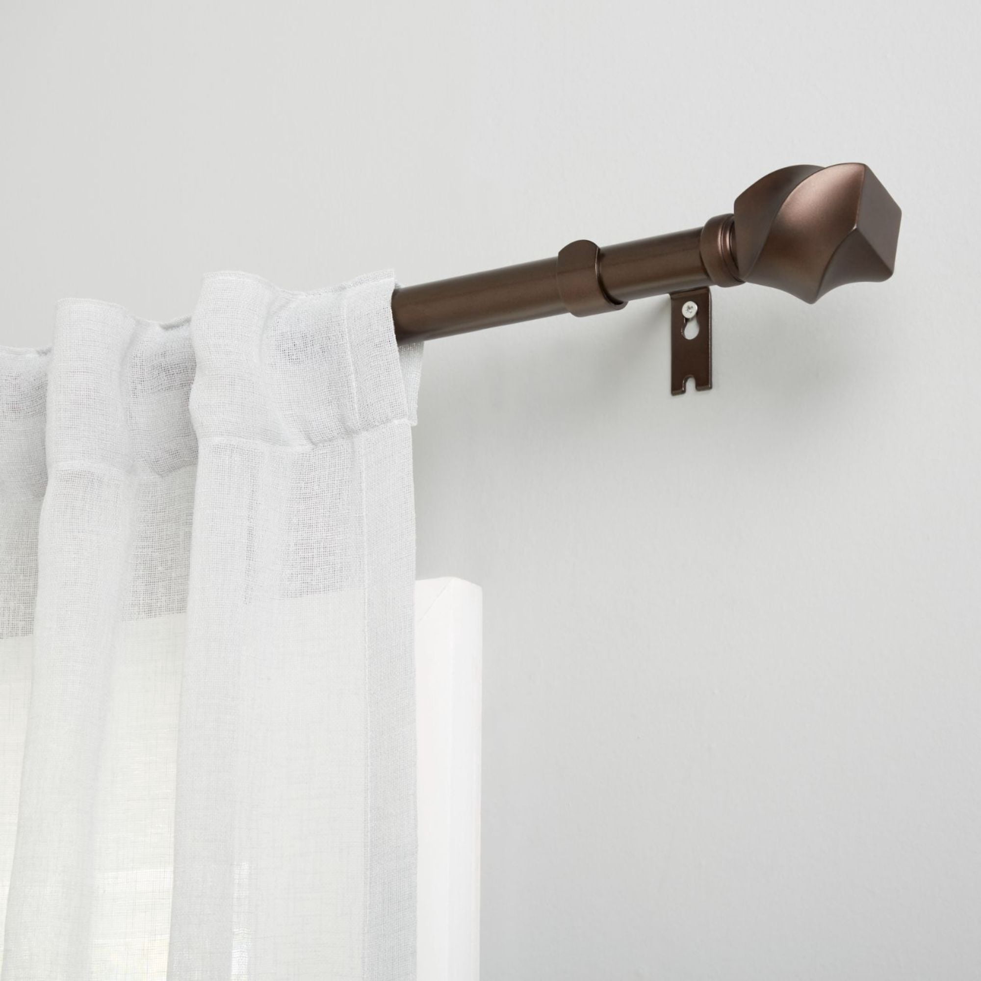 Exclusive Home Twist 1" Window Curtain Rod and Finial Set, Adjustable 36"-72", Oil Rubbed Bronze