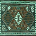 thumbnail image 1 of Ahgly Company Indoor Square Persian Turquoise Blue Traditional Area Rugs, 5' Square, 1 of 4