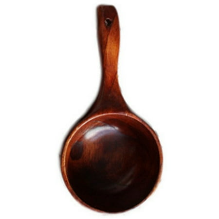 

Wooden Spoon with Handle Soup Spoon Outdoor Fruit Mixing Bowl S