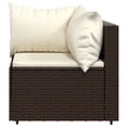thumbnail image 2 of vidaXL Garden Corner Sofa with Cushions Brown Poly Rattan, 2 of 5