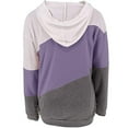 thumbnail image 5 of HAPIMO Discount Sweatshirt for Women Pocket Drawstring Pullover Tops Striped Color Patchwork Long Sleeve Relaxed Fit Womens Hoodie Sweatshirt Teen Girls Clothes Purple L, 5 of 6