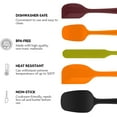 thumbnail image 3 of OVENTE Silicone Spatula Set of 5, Food Grade Rubber Spatula with High Heat Resistant, BPA-Free and Dishwasher Safe, Nonstick Kitchen Utensils for Baking, Cooking and Mixing, Multicolor SP12305LBGOPR, 3 of 6