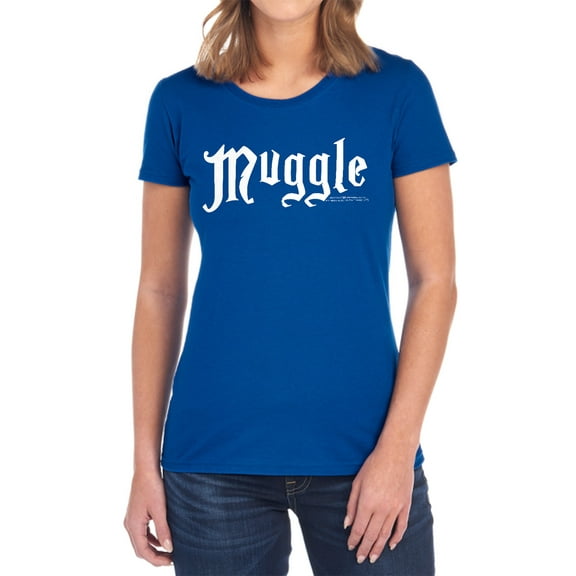 Harry Potter Muggle Women's T Shirt, Royal, Small