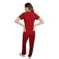 thumbnail image 3 of Green Town Scrubs for Women Scrub Set - V-Neck Top and Straight Leg Pant, 5 Pockets, Easy Care, Solids and Prints Uniforms, 3 of 7