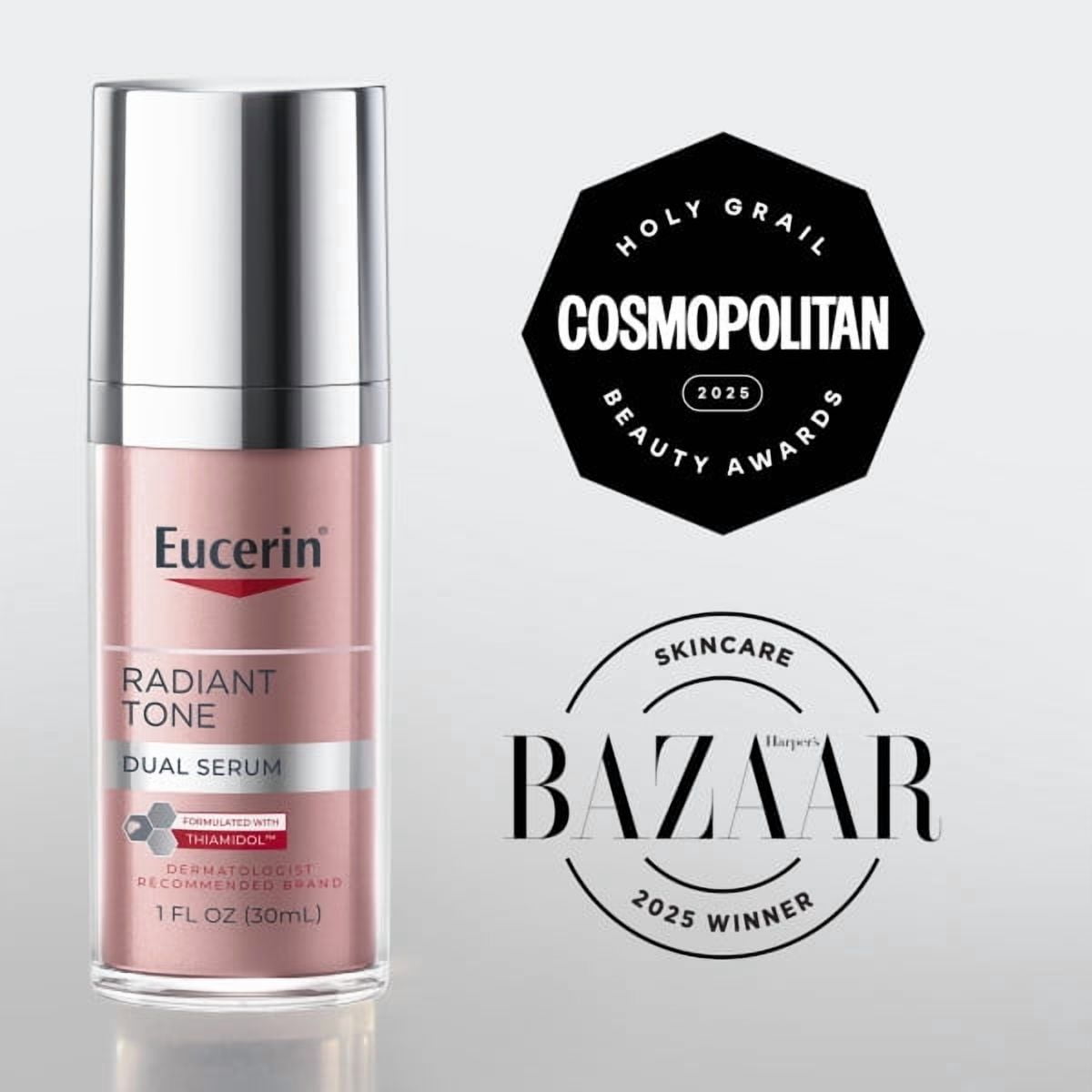 Eucerin Radiant Tone Dual Serum, Dark Spot Corrector with Thiamidol and Hyaluronic Acid, 1 fl oz