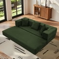thumbnail image 3 of VFD Convertible Floor Sofa Bed with Storage Pocket, 3 Seats with 3 Pillows Corduroy Folding Mattress Sofa with Zipper Closure, Floor Lounge Couch for Living Room, Bedroom, Studio -Light Green, 3 of 16
